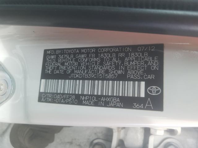 2012 TOYOTA PRIUS C JTDKDTB39C1515857