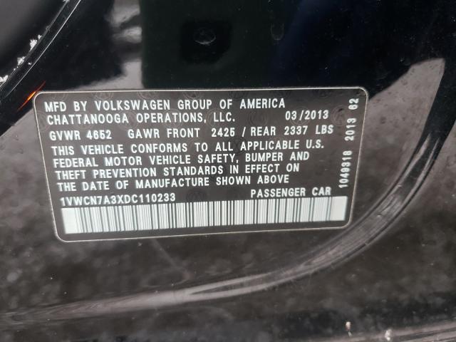 2013 VOLKSWAGEN PASSAT SEL 1VWCN7A3XDC110233