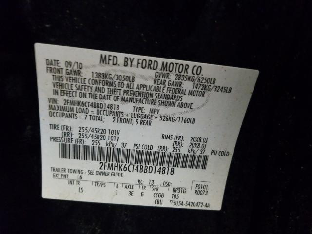 2011 FORD FLEX SEL 2FMHK6CT4BBD14818