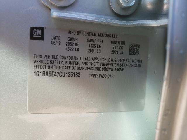 2012 CHEVROLET VOLT 1G1RA6E47CU125182