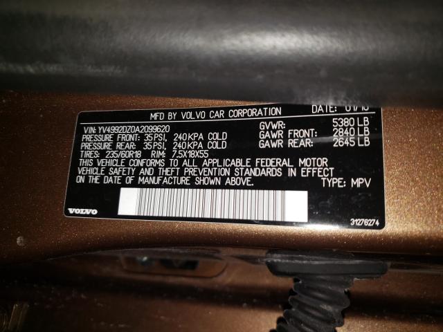2010 VOLVO XC60 T6 YV4992DZ0A2099620
