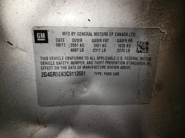 2012 BUICK REGAL 2G4GR5EK3C9112681