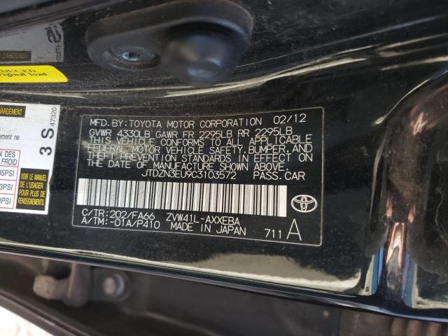 2012 TOYOTA PRIUS V JTDZN3EU9C3103572