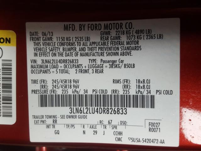 2013 LINCOLN MKZ HYBRID 3LN6L2LU4DR826833