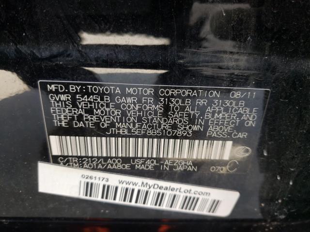 2011 LEXUS LS 460 JTHBL5EF8B5107893