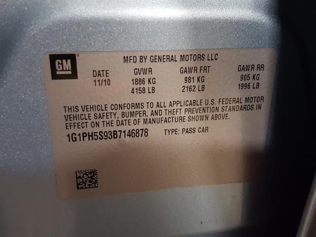 2011 CHEVROLET CRUZE LTZ 1G1PH5S93B7146878