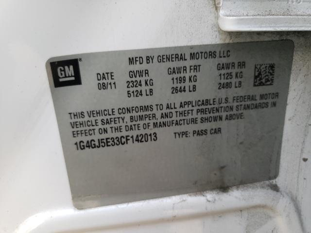 2012 BUICK LACROSSE T 1G4GJ5E33CF142013
