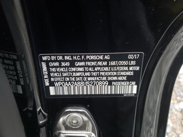 2017 PORSCHE CAYMAN WP0AA2A88HS270899