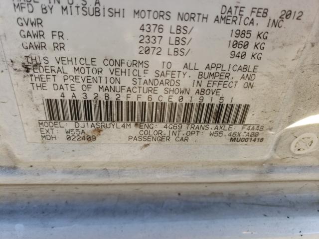 2012 MITSUBISHI GALANT FE 4A32B2FF6CE019151