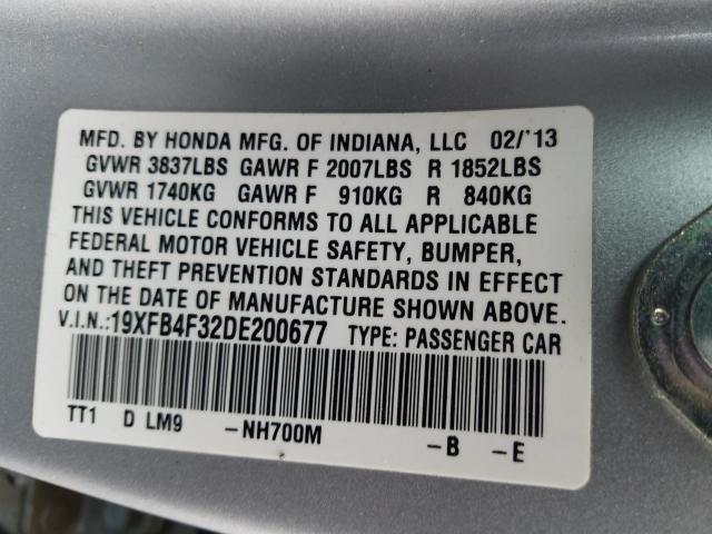 2013 HONDA CIVIC HYBR 19XFB4F32DE200677