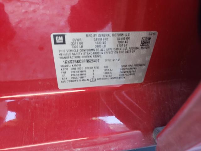 2015 GMC YUKON SLT 1GKS2BKC9FR626497