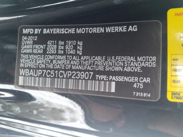 2012 BMW 128 I WBAUP7C51CVP23907
