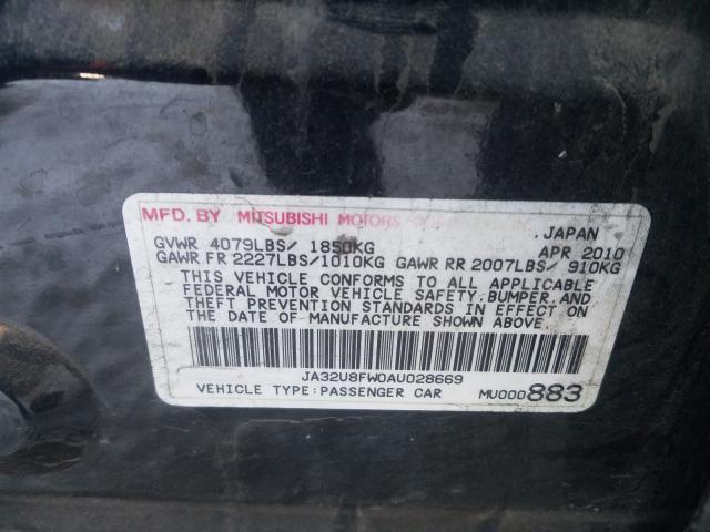 2010 MITSUBISHI LANCER GTS JA32U8FW0AU028669
