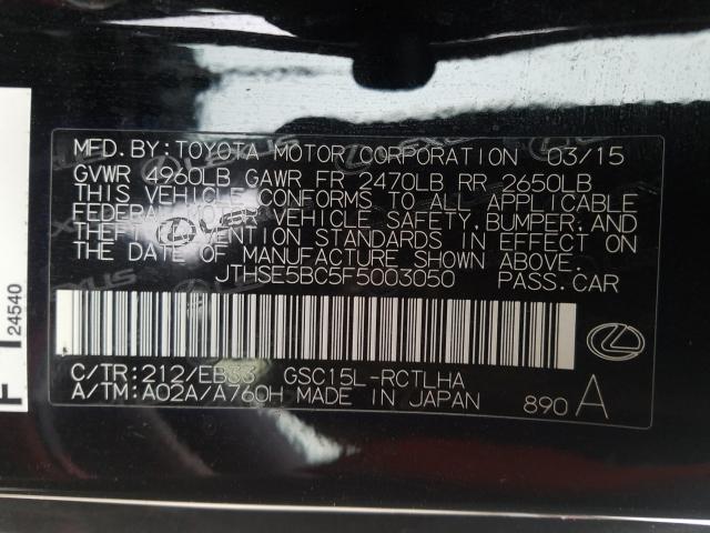 2015 LEXUS RC 350 JTHSE5BC5F5003050