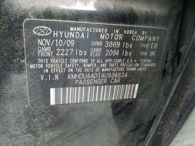 2010 HYUNDAI ELANTRA KMHDU4AD1AU936634