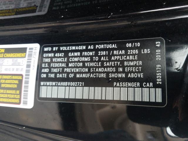 2011 VOLKSWAGEN EOS KOMFOR WVWBW7AH8BV002721