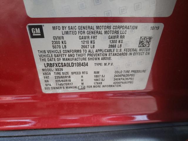 2020 BUICK ENVISION E LRBFXCSA0LD108434
