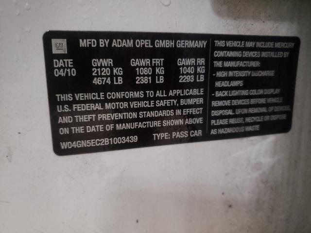 2011 BUICK REGAL CXL W04GN5EC2B1003439