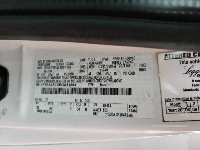 2011 FORD ECONOLINE 1FTSS3ELXBDA51864