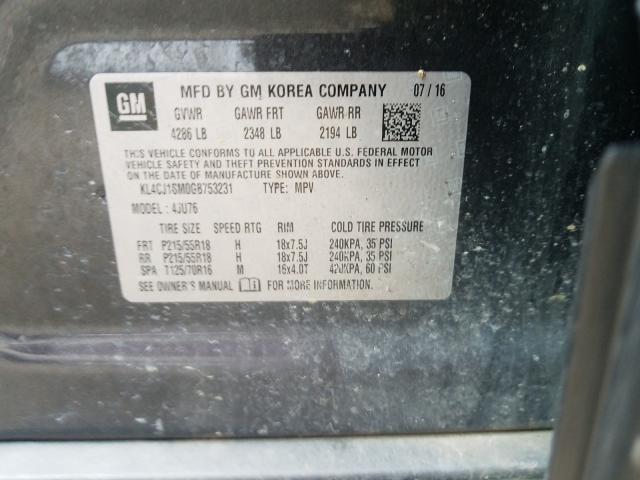 2016 BUICK ENCORE SPO KL4CJ1SM0GB753231