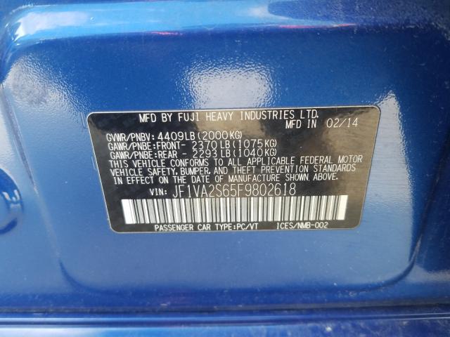 2015 SUBARU WRX STI LI JF1VA2S65F9802618
