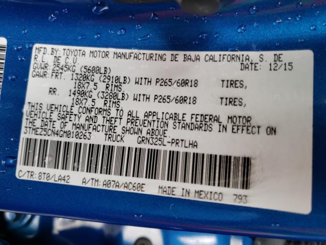 2016 TOYOTA TACOMA DOU - 3TMEZ5CN4GM010263