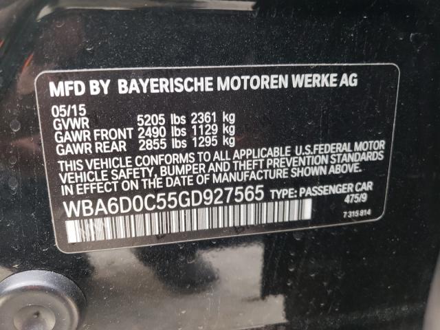 2016 BMW 640 I GRAN WBA6D0C55GD927565