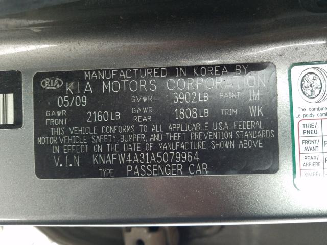 2010 KIA FORTE SX KNAFW4A31A5079964