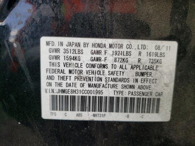 2012 HONDA FIT JHMGE8H31CC001995