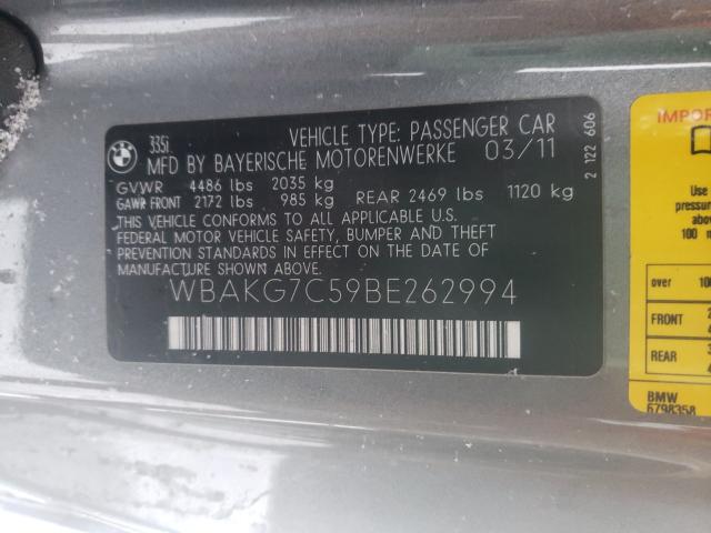 2011 BMW 335 I WBAKG7C59BE262994