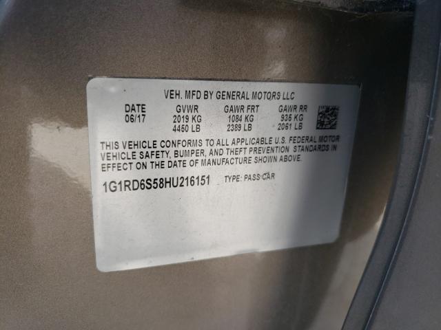 2017 CHEVROLET VOLT PREMI 1G1RD6S58HU216151