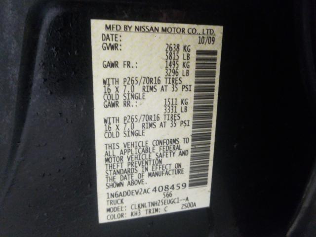 2010 NISSAN FRONTIER C 1N6AD0EV2AC408459