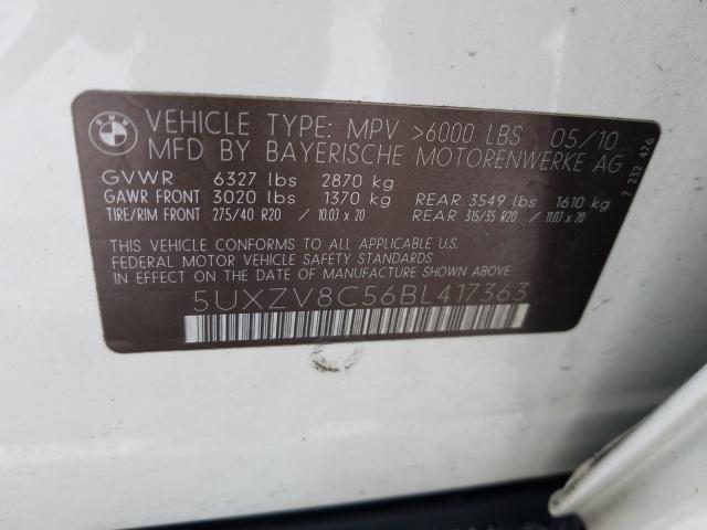 2011 BMW X5 XDRIVE5 5UXZV8C56BL417363