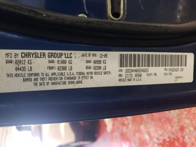 2010 DODGE CALIBER SX 1B3CB4HA6AD546633