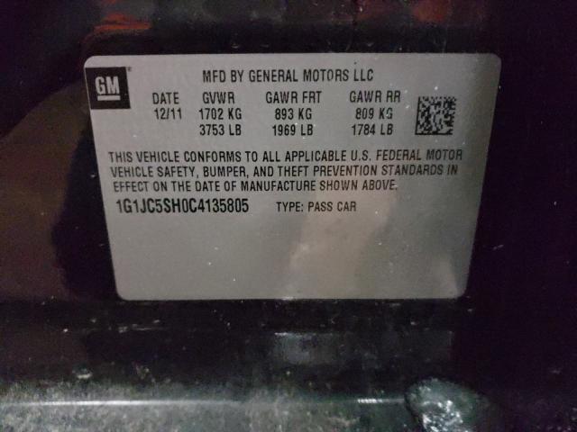 2012 CHEVROLET SONIC 1G1JC5SH0C4135805