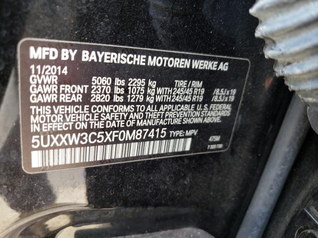 2015 BMW X4 XDRIVE2 5UXXW3C5XF0M87415