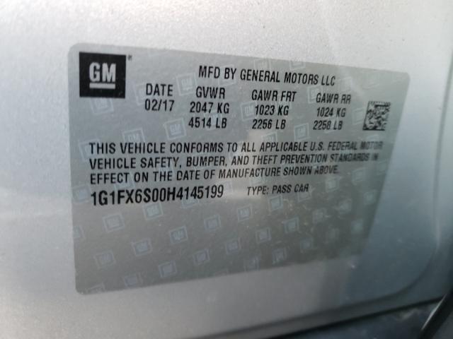 2017 CHEVROLET BOLT EV PR 1G1FX6S00H4145199