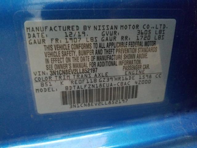 2020 NISSAN VERSA SV - 3N1CN8EV2LL852197