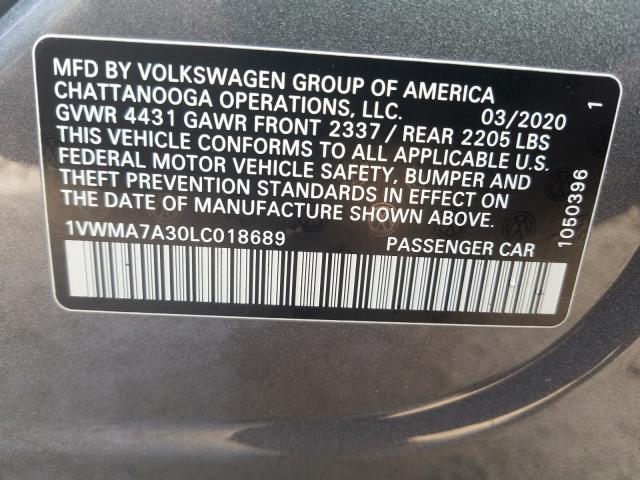 2020 VOLKSWAGEN PASSAT R-L 1VWMA7A30LC018689