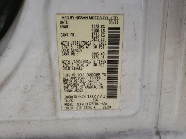 2012 NISSAN NV 2500 1N6BF0LY4CN102771