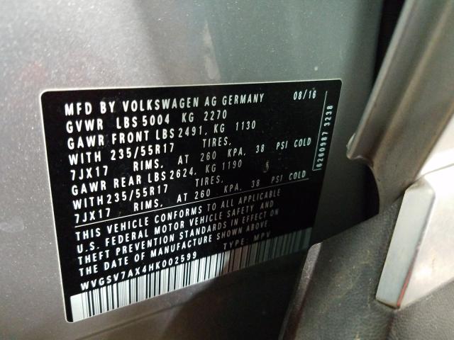 2017 VOLKSWAGEN TIGUAN WOL WVGSV7AX4HK002599