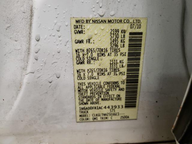 2010 NISSAN FRONTIER C 1N6AD0FR1AC443933