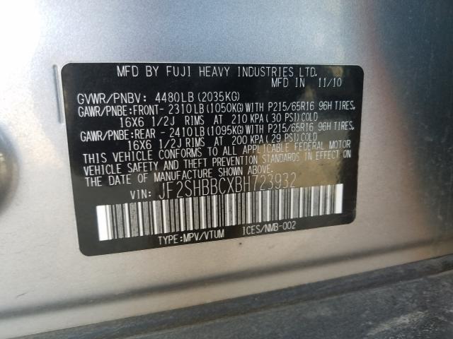 2011 SUBARU FORESTER JF2SHBBCXBH723932