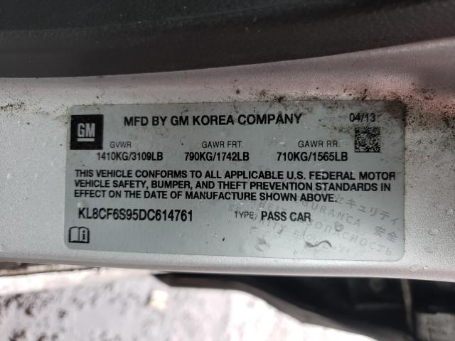 2013 CHEVROLET SPARK 2LT KL8CF6S95DC614761