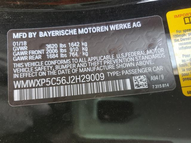 2018 MINI COOPER WMWXP5C56J2H29009
