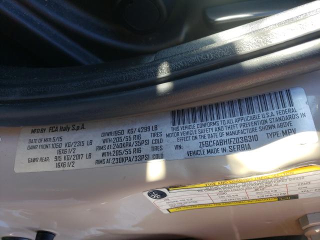 2015 FIAT 500L EASY ZFBCFABH1FZ036310