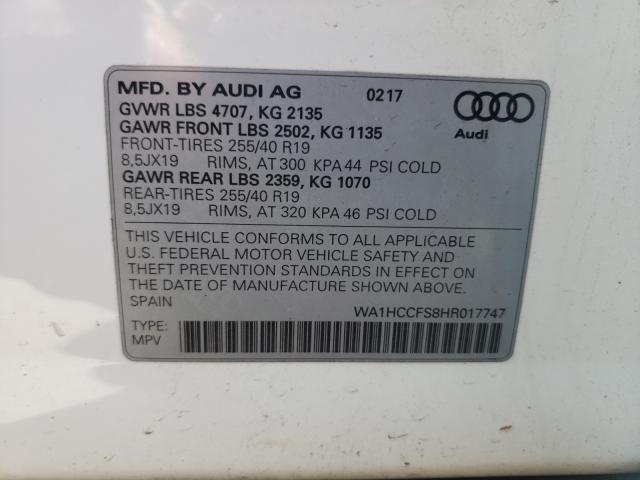 2017 AUDI Q3 PREMIUM WA1HCCFS8HR017747