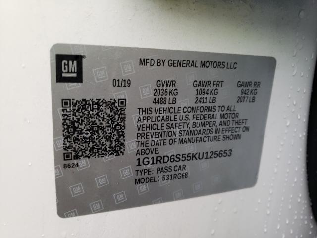 2019 CHEVROLET VOLT PREMI - 1G1RD6S55KU125653