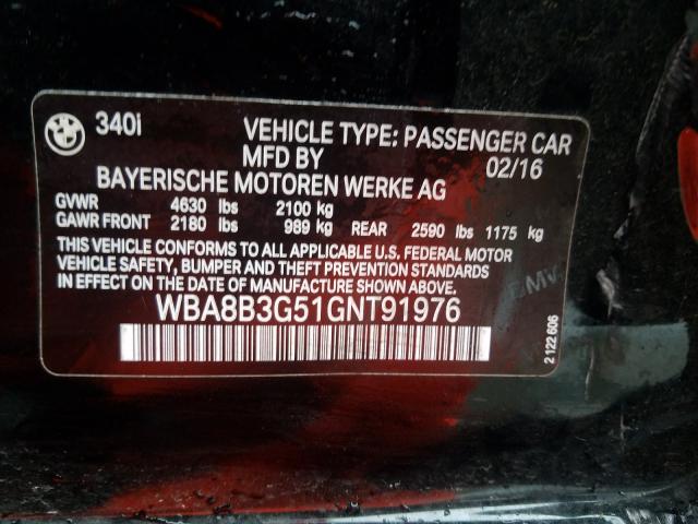2016 BMW 340 I WBA8B3G51GNT91976