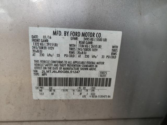 2016 LINCOLN MKX RESERV 2LMTJ6LR0GBL51247